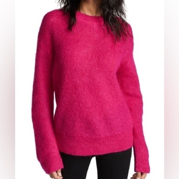 A.L.C. Riva Mohair Wool Blend Crewneck Pullover Sweater in Magenta Pink Sz S NWT - Picture 7 of 7